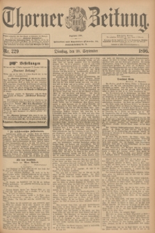 Thorner Zeitung : Begründet 1760. 1896, Nr. 229 (29 September)