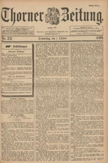 Thorner Zeitung : Begründet 1760. 1896, Nr. 231 (1 Oktober) - Erstes Blatt