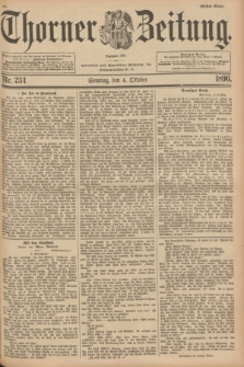 Thorner Zeitung : Begründet 1760. 1896, Nr. 234 (4 Oktober) - Erstes Blatt