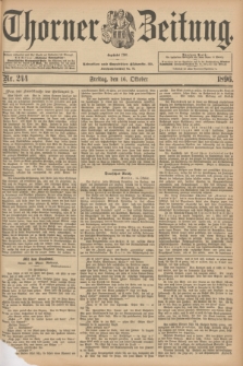Thorner Zeitung : Begründet 1760. 1896, Nr. 244 (16 Oktober)