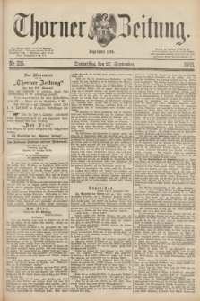 Thorner Zeitung : Begründet 1760. 1883, Nr. 225 (27 September)