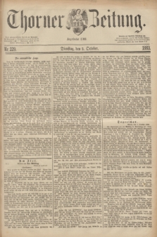 Thorner Zeitung : Begründet 1760. 1883, Nr. 229 (2 October)