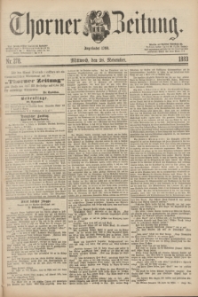 Thorner Zeitung : Begründet 1760. 1883, Nr. 278 (28 November)