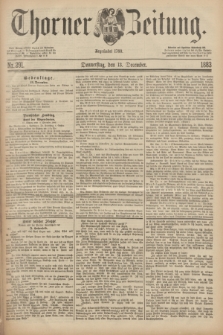 Thorner Zeitung : Begründet 1760. 1883, Nr. 291 (13 December) + dod.