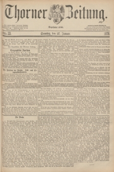 Thorner Zeitung : Begründet 1760. 1878, Nro. 23 (27 Januar) + dod.