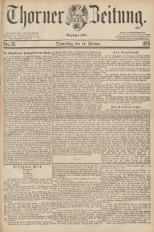Thorner Zeitung : Begründet 1760. 1878, Nro. 38 (14 Februar)