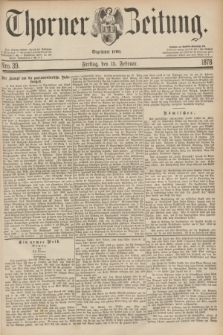 Thorner Zeitung : Begründet 1760. 1878, Nro. 39 (15 Februar)