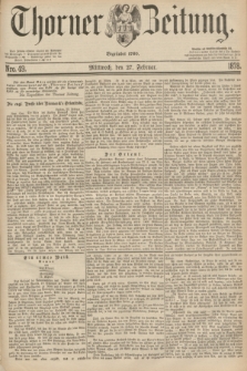 Thorner Zeitung : Begründet 1760. 1878, Nro. 49 (27 Februar)