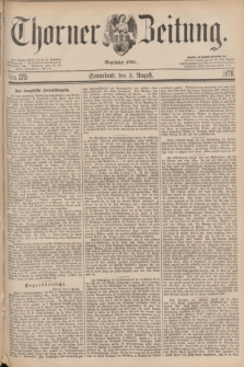 Thorner Zeitung : Begründet 1760. 1878, Nro. 179 (3 August)