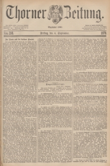 Thorner Zeitung : Begründet 1760. 1878, Nro. 208 (6 September)