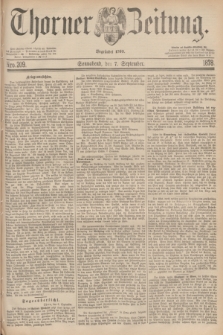 Thorner Zeitung : Begründet 1760. 1878, Nro. 209 (7 September)