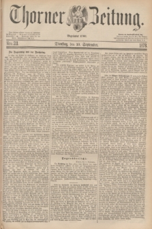 Thorner Zeitung : Begründet 1760. 1878, Nro. 211 (10 September)
