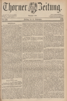 Thorner Zeitung : Begründet 1760. 1878, Nro. 214 (13 September)