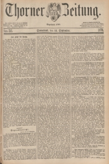 Thorner Zeitung : Begründet 1760. 1878, Nro. 215 (14 September)