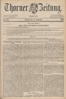 Thorner Zeitung : Begründet 1760. 1878, Nro. 226 (27 September)