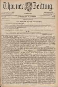 Thorner Zeitung : Begründet 1760. 1878, Nro. 227 (28 September)