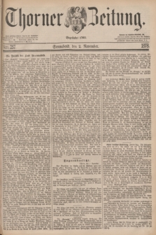Thorner Zeitung : Begründet 1760. 1878, Nro. 257 (2 November)