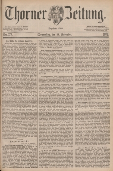 Thorner Zeitung : Begründet 1760. 1878, Nro. 273 (21 November)