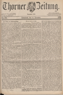 Thorner Zeitung : Begründet 1760. 1878, Nro. 293 (14 December)