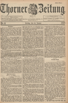 Thorner Zeitung : Begründet 1760. 1898, Nr. 11 (14 Januar) - Erstes Blatt + dod.