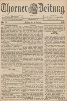 Thorner Zeitung : Begründet 1760. 1898, Nr. 29 (4 Februar)