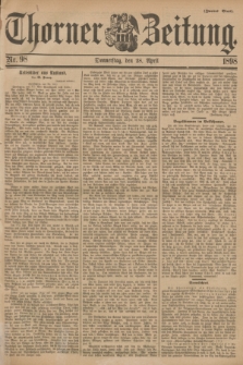 Thorner Zeitung. 1898, Nr. 98 (28 April) - Zweites Blatt