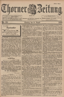 Thorner Zeitung : Begründet 1760. 1898, Nr. 201 (28 August) - Erstes Blatt