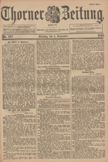 Thorner Zeitung : Begründet 1760. 1898, Nr. 207 (4 September) - Erstes Blatt