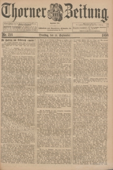 Thorner Zeitung : Begründet 1760. 1898, Nr. 214 (13 September) + dod.