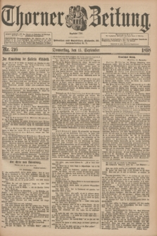 Thorner Zeitung : Begründet 1760. 1898, Nr. 216 (15 September)