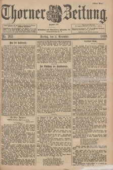 Thorner Zeitung : Begründet 1760. 1898, Nr. 265 (11 November) - Erstes Blatt