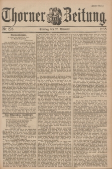 Thorner Zeitung. 1898, Nr. 278 (27 November) - Zweites Blatt