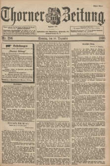 Thorner Zeitung : Begründet 1760. 1898, Nr. 296 (18 Dezember) - Erstes Blatt