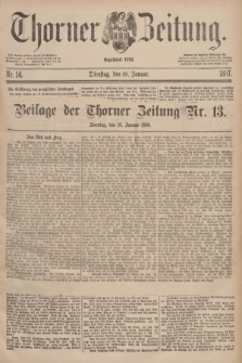 Thorner Zeitung : Begründet 1760. 1887, Nr. 14 (18 Januar)