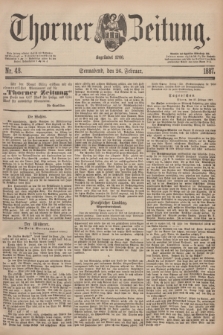 Thorner Zeitung : Begründet 1760. 1887, Nr. 48 (26 Februar)