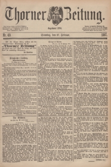 Thorner Zeitung : Begründet 1760. 1887, Nr. 49 (27 Februar)