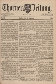 Thorner Zeitung : Begründet 1760. 1889, Nr. 214 (13 September)