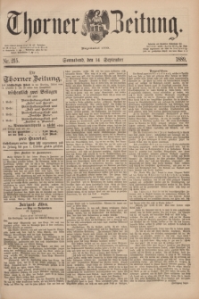 Thorner Zeitung : Begründet 1760. 1889, Nr. 215 (14 September)