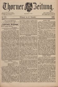 Thorner Zeitung : Begründet 1760. 1889, Nr. 278 (27 November)