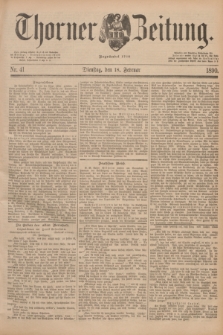 Thorner Zeitung : Begründet 1760. 1890, Nr. 41 (18 Februar)