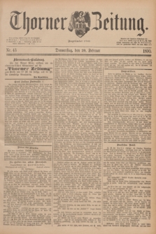 Thorner Zeitung : Begründet 1760. 1890, Nr. 43 (20 Februar)
