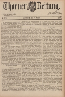 Thorner Zeitung : Begründet 1760. 1890, Nr. 184 (9 August)