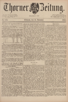 Thorner Zeitung : Begründet 1760. 1890, Nr. 271 (19 November)