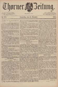 Thorner Zeitung : Begründet 1760. 1890, Nr. 272 (20 November)