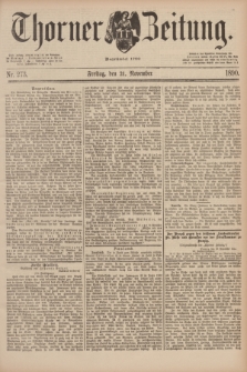 Thorner Zeitung : Begründet 1760. 1890, Nr. 273 (21 November)