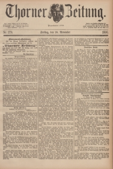 Thorner Zeitung : Begründet 1760. 1890, Nr. 279 (28 November)