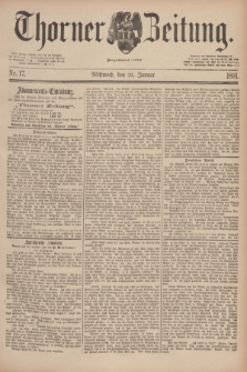 Thorner Zeitung : Begründet 1760. 1891, Nr. 17 (21 Januar)