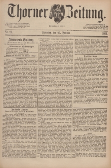 Thorner Zeitung : Begründet 1760. 1891, Nr. 21 (25 Januar)