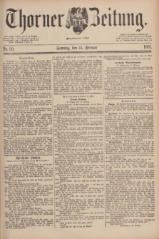 Thorner Zeitung : Begründet 1760. 1891, Nr. 39 (15 Februar) + dod.