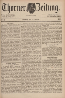 Thorner Zeitung : Begründet 1760. 1891, Nr. 41 (18 Februar)